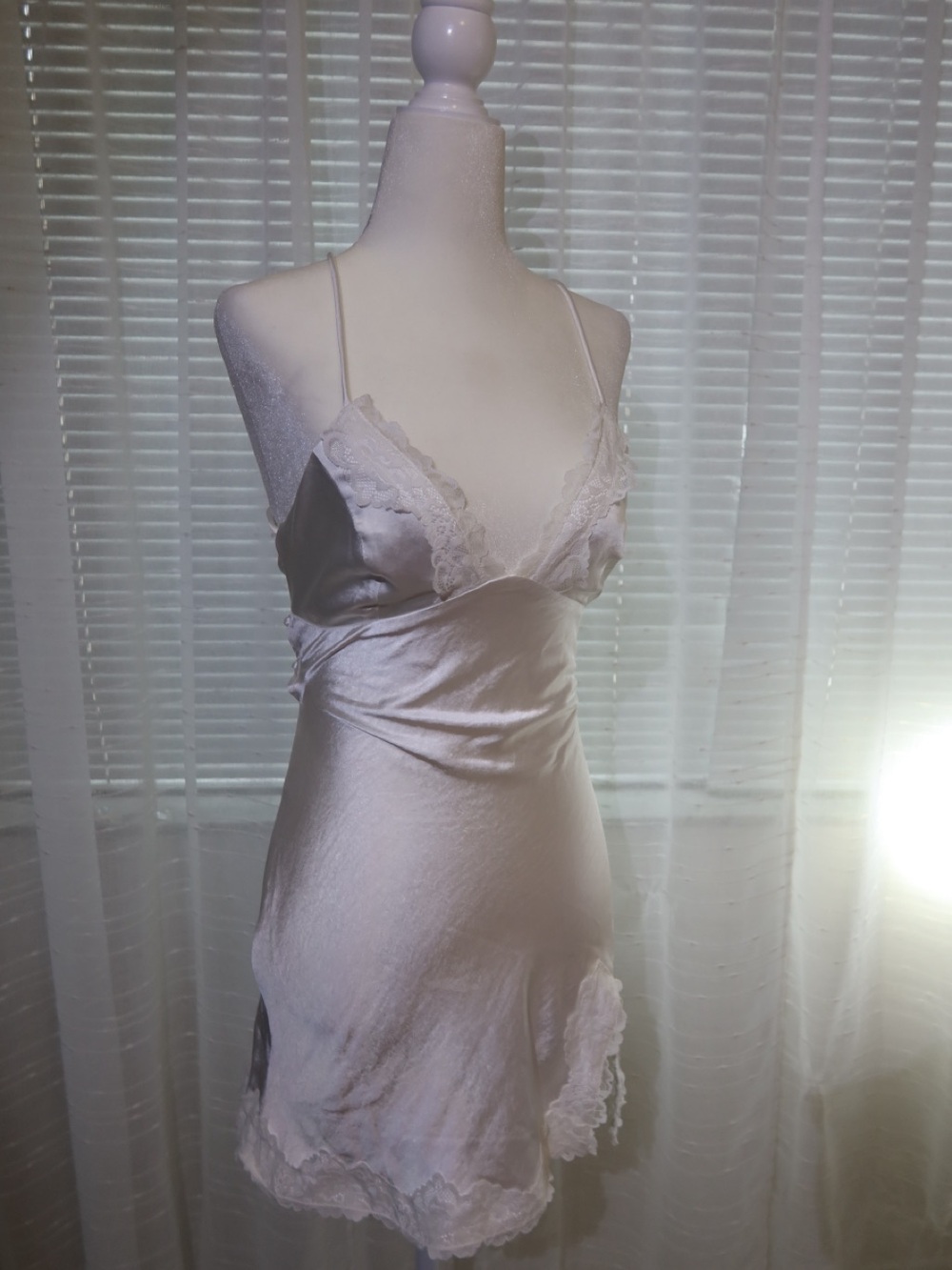 Princess Polly Satin Lace Slip Dress - White